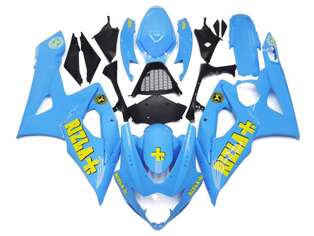05-06 White Blue with Yellow Rizla GSXR 1000 Fairings