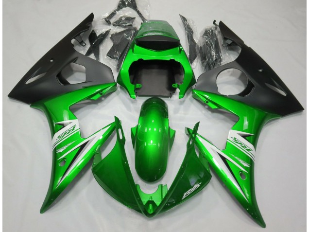 05 Gloss Green & White R6 Fairings