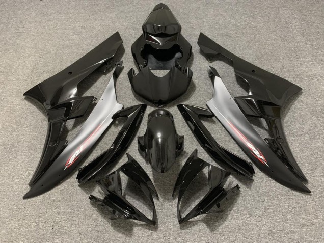 06-07 Black Matte Red Pin R6 Fairings