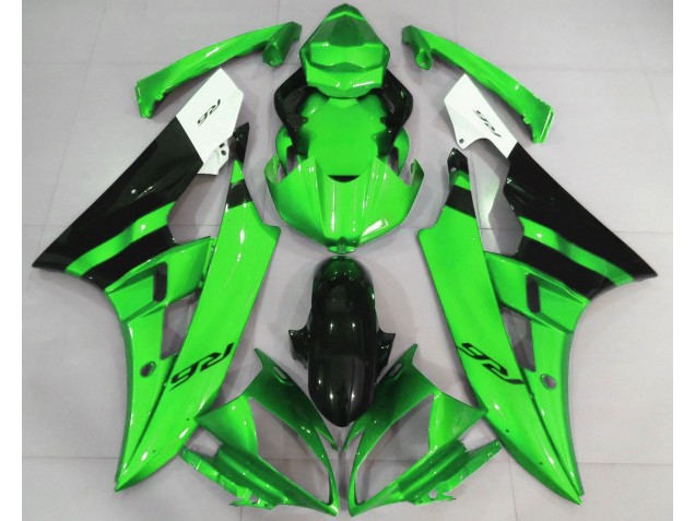 06-07 Gloss Green and Black R6 Fairings