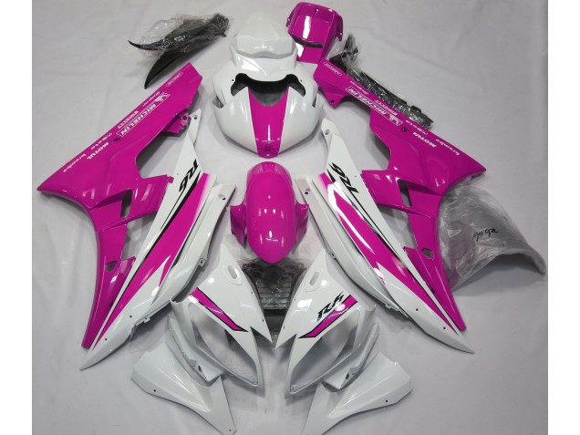 06-07 Gloss White and Pink R6 Fairings
