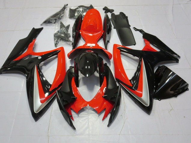 06-07 Orange Silver and Black GSXR 600-750 Fairings
