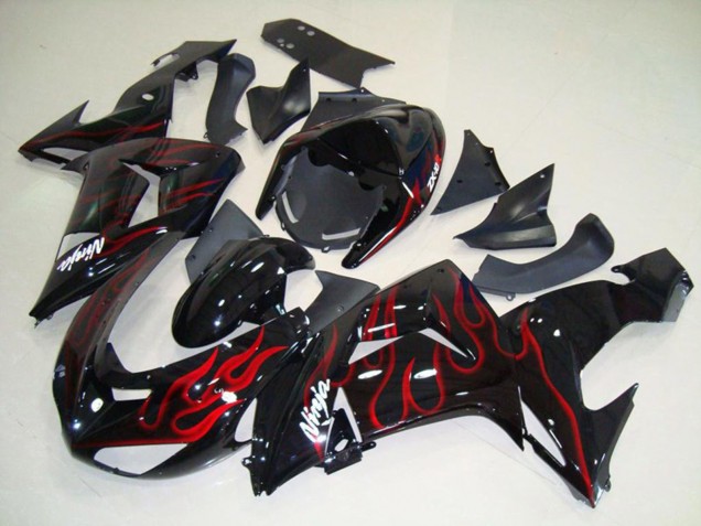 06-07 Red Flame ZX10R Fairings