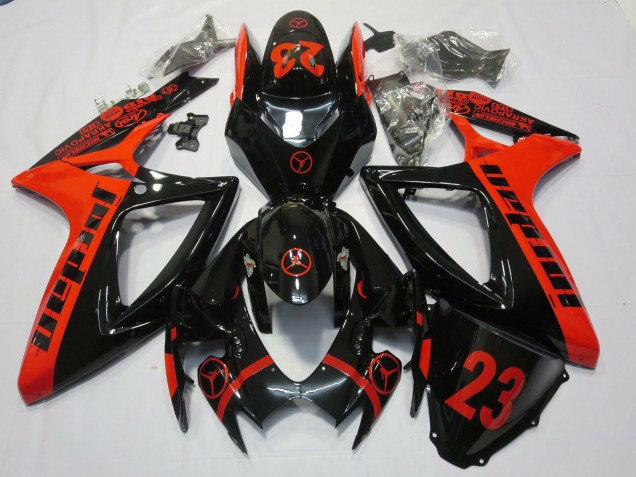 06-07 Red Jordan GSXR 600-750 Fairings