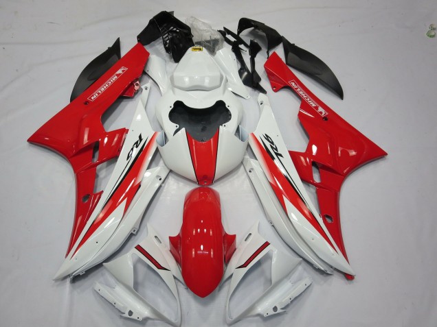 06-07 Red White OEM Style R6 Fairings