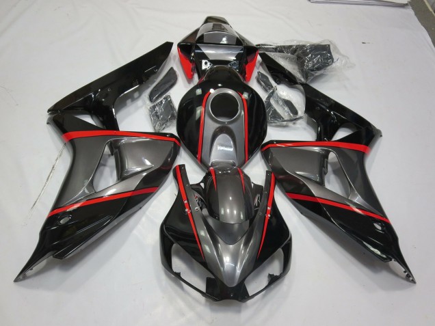06-07 Silver Black Red Pin Stripe CBR1000RR Fairings