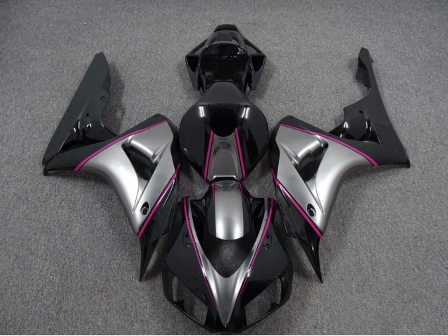 06-07 Silver with Pink Pin Stripe CBR1000RR Fairings