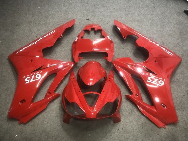 06-08 Red with White Decals Daytona 675 Fairings