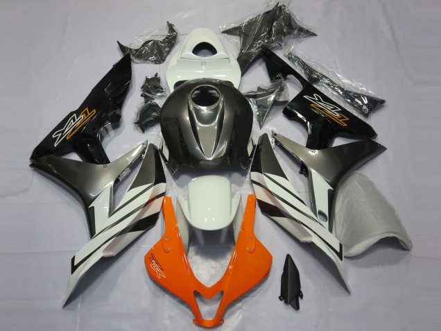 07-08 Black Grey and Orange CBR600RR Fairings