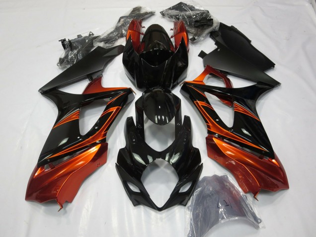 07-08 Burnt Orange and Black GSXR 1000 Fairings