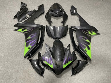 07-08 Carbon Fiber Style with Flames R1 Fairings