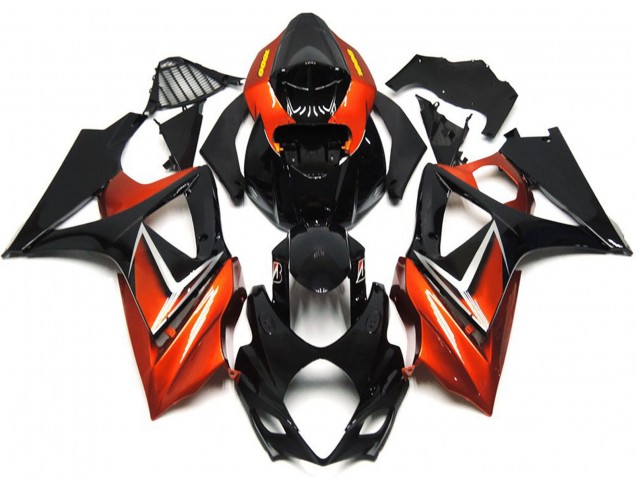 07-08 Gloss Black and Bronze Gold GSXR 1000 Fairings