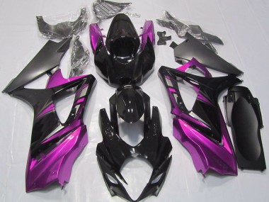 07-08 Gloss Black and Pink GSXR 1000 Fairings