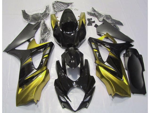 07-08 Gloss Black and Yellow GSXR 1000 Fairings