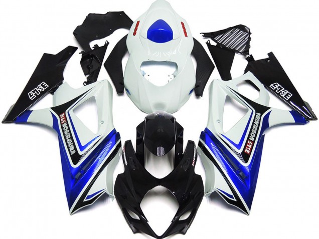 07-08 Gloss Blue with White and black OEM Style GSXR 1000 Fairings