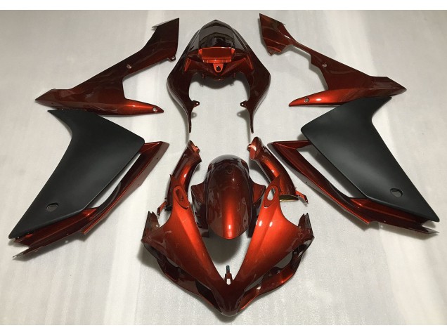 07-08 Gloss Dark Orange & Black R1 Fairings