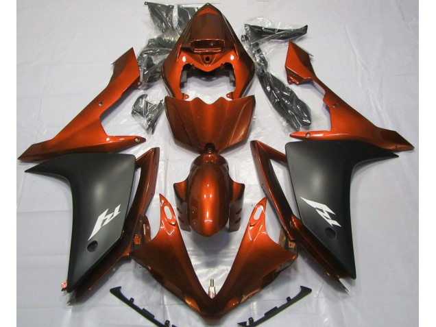 07-08 Gloss Orange and Black R1 Fairings