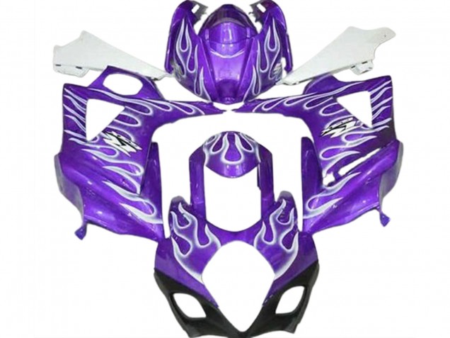 07-08 Gloss Purple and White Flame GSXR 1000 Fairings