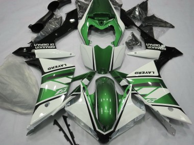 07-08 Gloss White and Green R1 Fairings