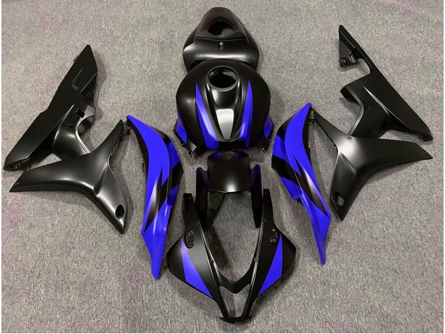 07-08 Matte Black & Blue Design CBR600RR Fairings