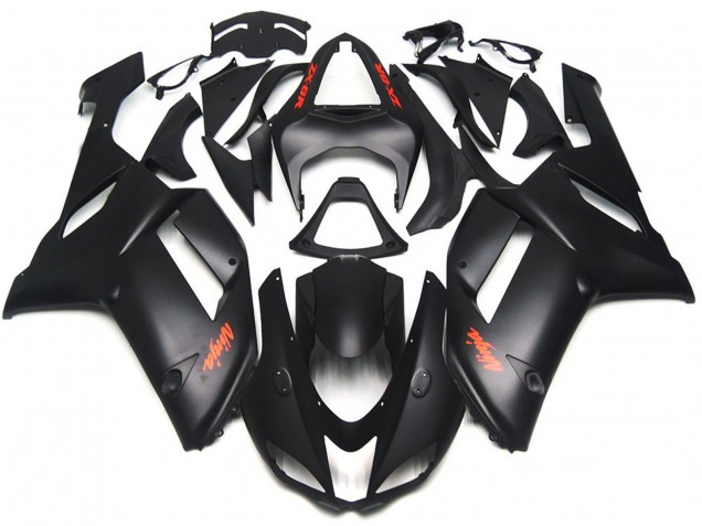 07-08 Matte Black Red Decals ZX6R Fairings