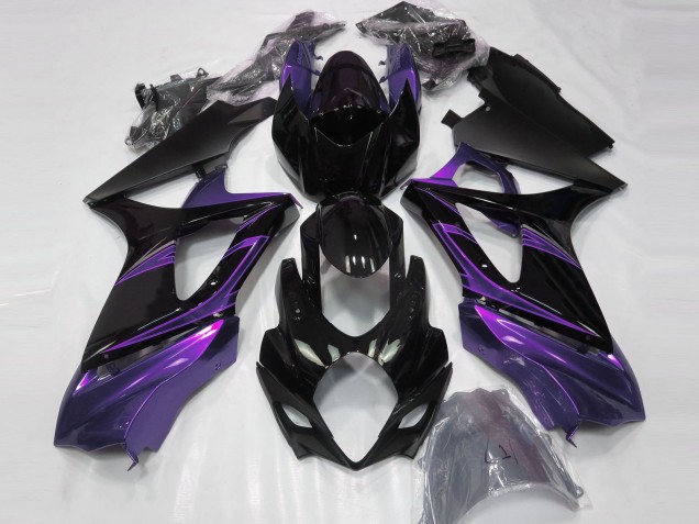 07-08 Mood Purple and Gloss Black GSXR 1000 Fairings