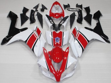 07-08 White and Red OEM Style Gloss R1 Fairings