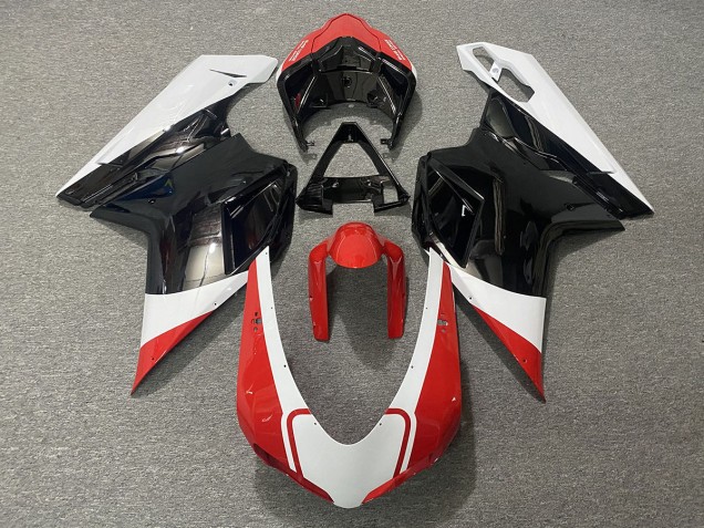 07-14 Gloss Red White and Black Ducati 848 1098 1198 Fairings