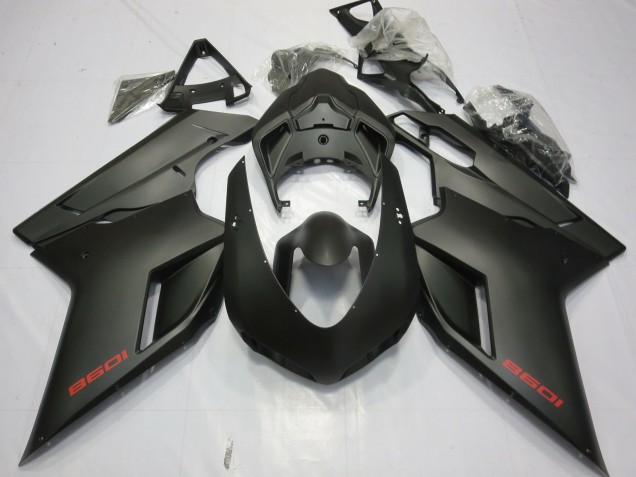 07-14 Matte Black Ducati 848 1098 1198 Fairings