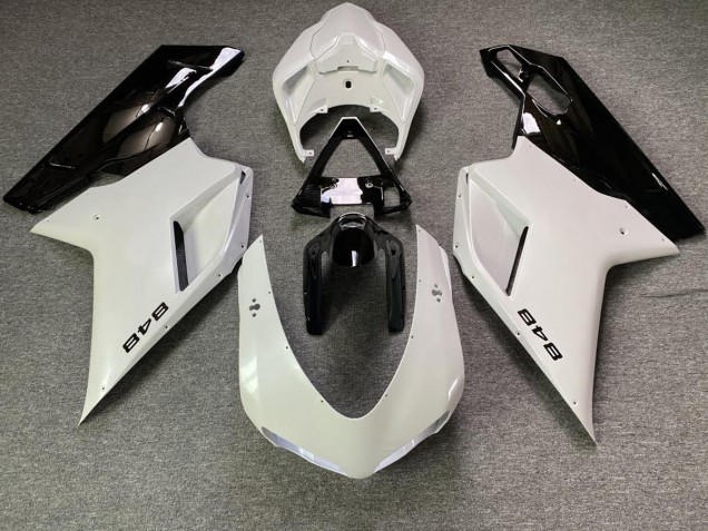 07-14 White Pearl and Black Ducati 848 1098 1198 Fairings