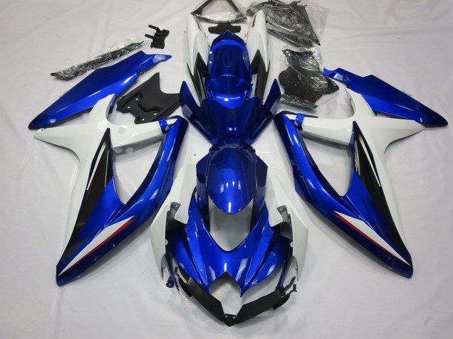 08-10 Blue Black and White GSXR 600-750 Fairings