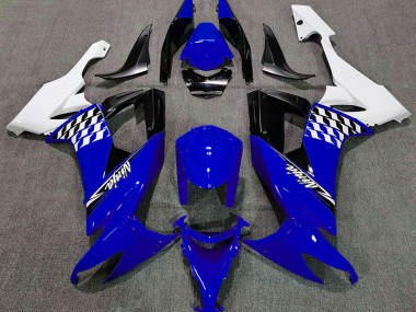08-10 Gloss Blue and White ZX10R Fairings