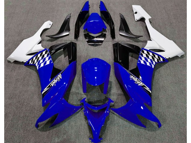 08-10 Gloss Blue and White ZX10R Fairings