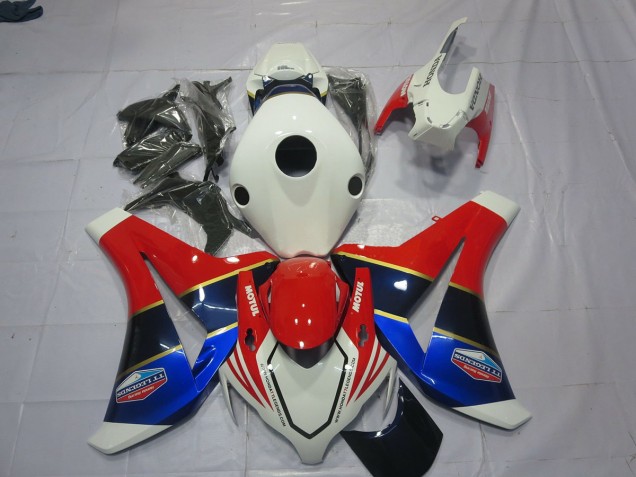 08-11 White Blue and Red CBR1000RR Fairings