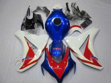 08-11 White Red and Deep Blue CBR1000RR Fairings