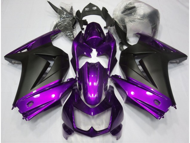 08-12 Purple and Matte Black Ninja 250 Fairings