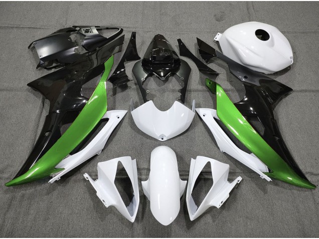 08-16 Custom Green Black and White R6 Fairings
