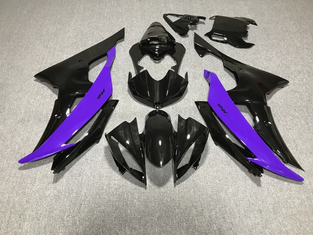 08-16 Gloss Black & Purple R6 Fairings
