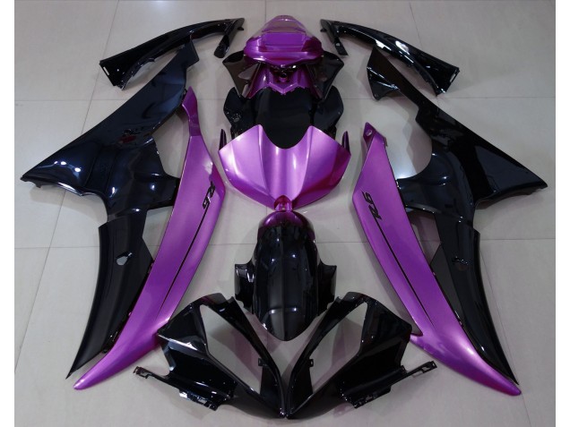08-16 Gloss Black & Rose Purple R6 Fairings