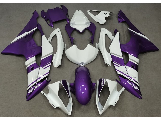 08-16 Gloss White and Purple OEM Style R6 Fairings