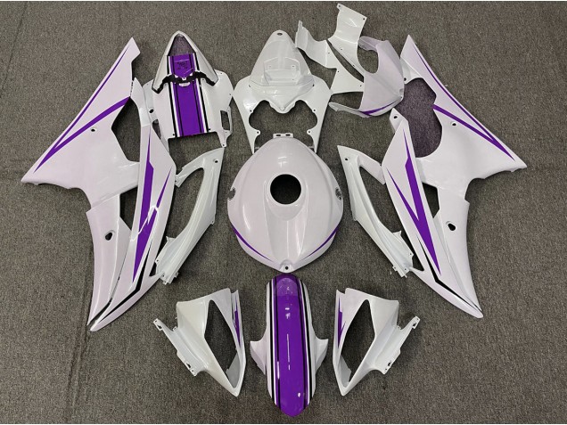 08-16 Gloss White and Purple R6 Fairings