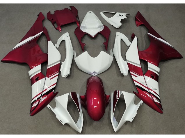 08-16 Gloss White and Red OEM Style R6 Fairings