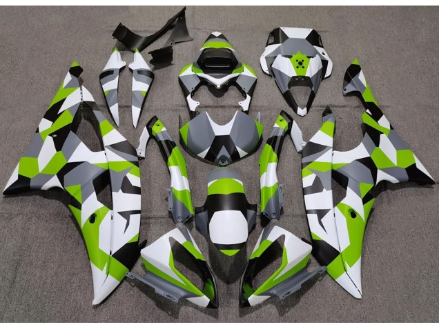 08-16 Light Green Camo Plain R6 Fairings