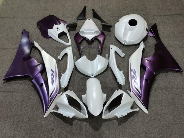08-16 Matte White and Purple R6 Fairings