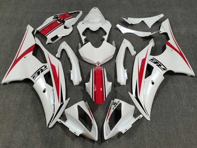 08-16 Pearl White & Gloss Red R6 Fairings