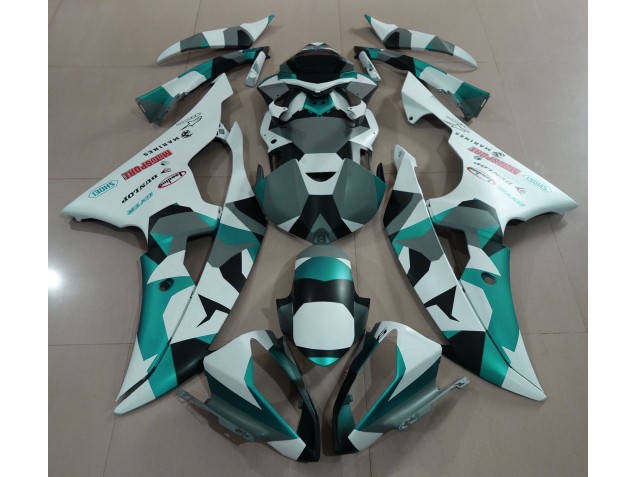 08-16 Seafoam Green Snow Camo R6 Fairings