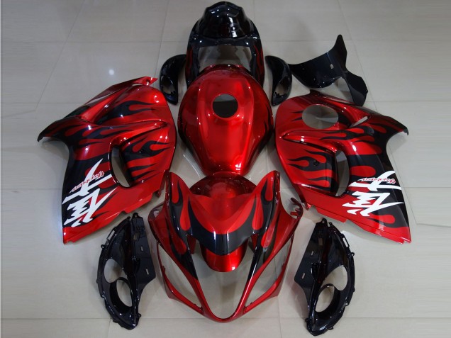 08-20 Vibrant Red & Flame GSXR 1300 Hayabusa Fairings