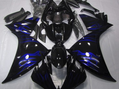 09-11 Black & Blue Flame R1 Fairings