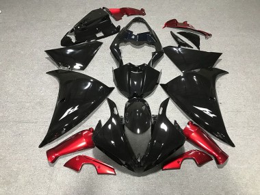 09-11 Gloss Black & Red R1 Fairings