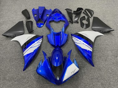 09-11 White and Blue Gloss with Black Lowers R1 Fairings